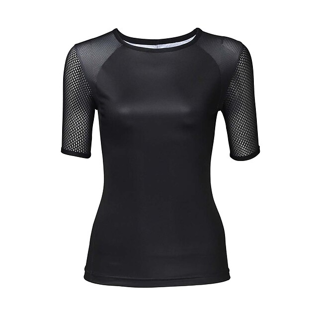  ILPALADINO Mujer Manga Corta Maillot de Ciclismo Elastán Negro Color sólido Tallas Grandes Bicicleta Camiseta / Maillot Cima Ciclismo de Montaña Ciclismo de Pista Resistente a los rayos UV Secado