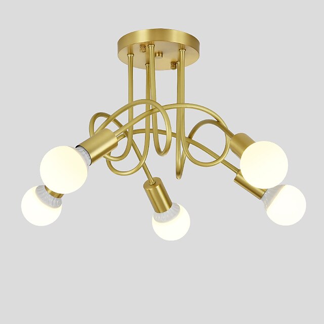  OYLYW 5-Light 55 cm Chandelier Copper Sputnik Brass Nature Inspired Modern 110-120V 220-240V E26 E27