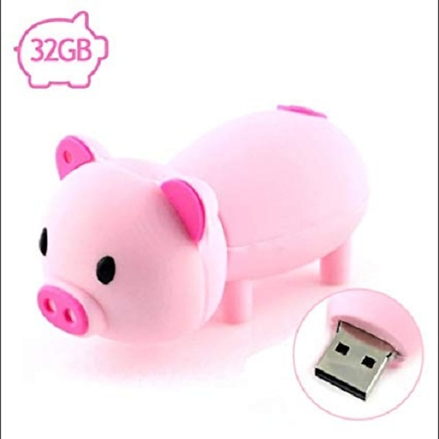  LITBest 32GB Flash Drive  Pen Drive USB2.0 Cute Cartoon Miniature Pink Piggy Shape Memory Stick Thumb Drives for Date Storage Gift for School Students Kids Children Teacher Collegue Employees