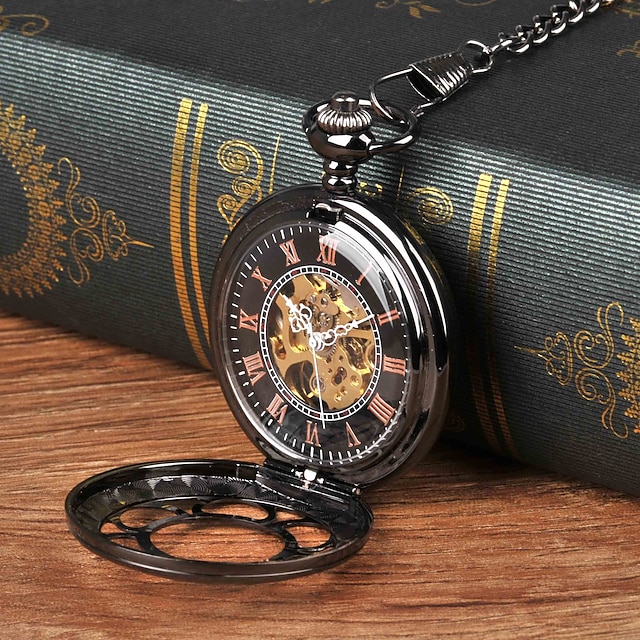  Antique Mechanical Pocket Watches for Men Pocket Watch with Chain Pocket Watch for Men Analog Mechanical manual-winding Casual Vintage Steampunk Costume Accessory