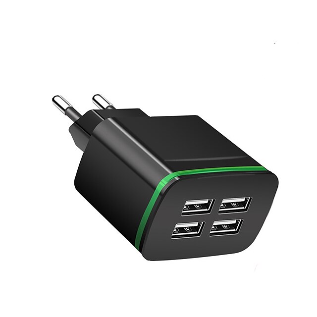  Portable Charger USB Charger EU Plug Multi-Output 4 USB Ports 2.1 A 100~240 V for Universal