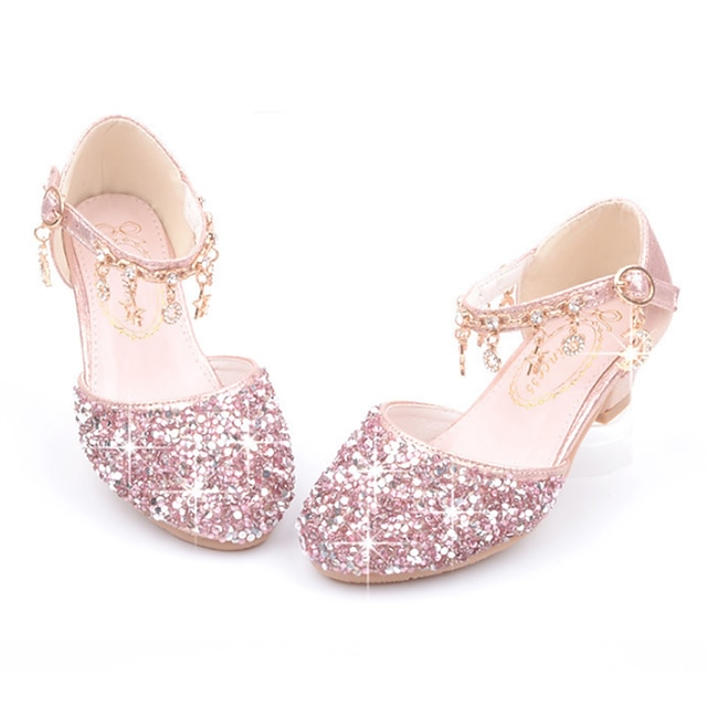 Girls' Heels Daily Glitters Dress Shoes Heel PU Breathability Height ...