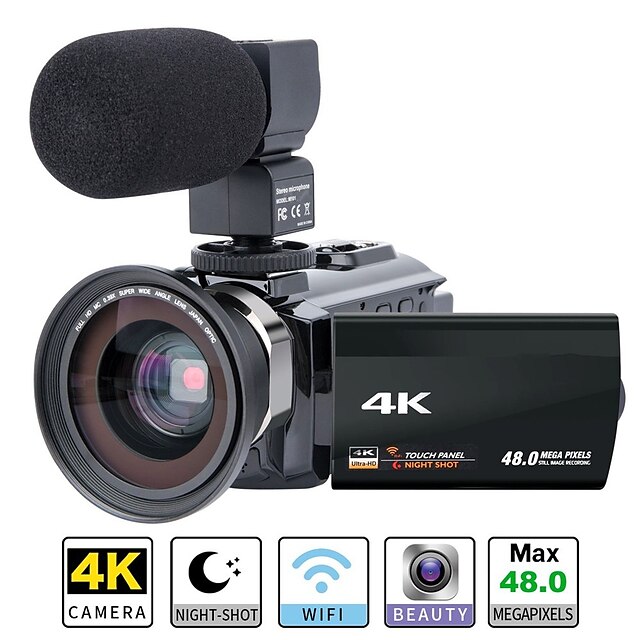  QQT P13 vlogging Verwijderbaar / Feest / Hot Sale 64 GB 1080P / 60fps / 120 fps 16 mp 8X 1920 x 1080 Pixel 4.1 inch(es) 16MP CMOS H.264 Enkele opname / Burstmodus / Time-lapse-fotografie Neen -4/3