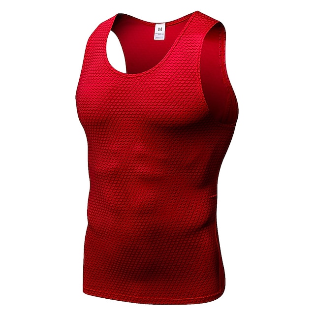 Férfi Egyszínű Atléta Atléta edzéshez Testhezálló felső Sport Spandex Gyors szárítás Mekano Légáteresztő Futás Kocogás Tréning testépítés Fitnesz Piros sportruházat Sportruházat