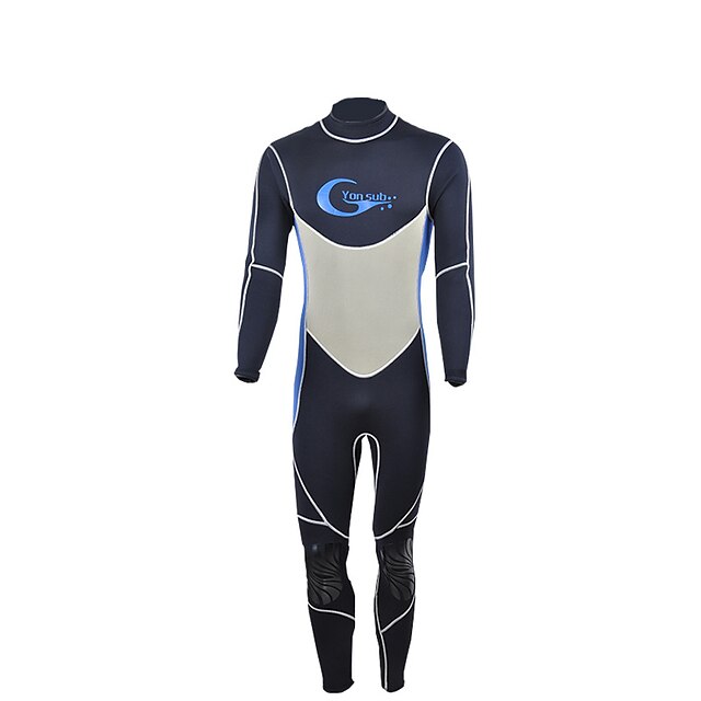  YON SUB Men's Full Wetsuit 3mm SCR Neoprene Diving Suit Thermal Warm UPF50+ High Elasticity High Elasticity Long Sleeve Back Zip - Diving Scuba Patchwork Spring Summer Winter / Stretchy