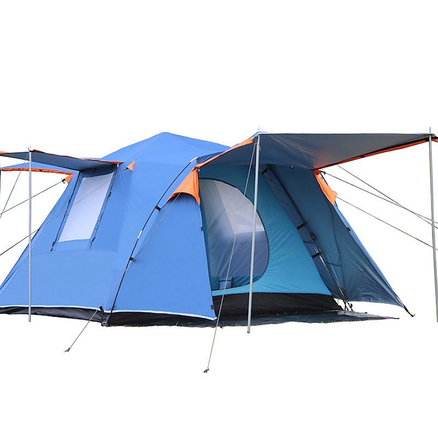  8 osob Kubbeli Çadır Outdoor Větruvzdorné Odolné vůči dešti dvouvrstvé Tyč Camping Tent 2000-3000 mm pro cestování Piknik Tkanina Oxford 300*300*215 cm