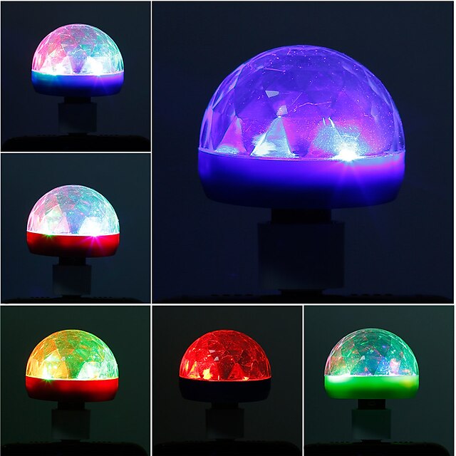  mini usb led party fények hordozható kristály varázsgömb otthoni parti karaoke dekorációk színes színpadi led disco fények