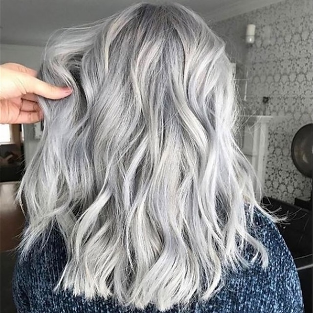 Beauty & Hair Wigs & Hair Pieces | Gray Wigs for Women Synthetic Wig Ombre Body Wave Kardashian Bob Free Part Wig Short Grey Syn