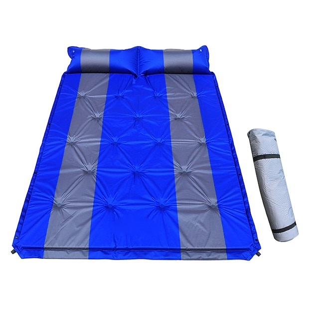  Sleeping Pad Self-Inflating Sleeping Pad Air Pad Outdoor Camping 3D Pad Lightweight for 2 person Climbing Beach Camping / Hiking / Caving Blue / Double Size