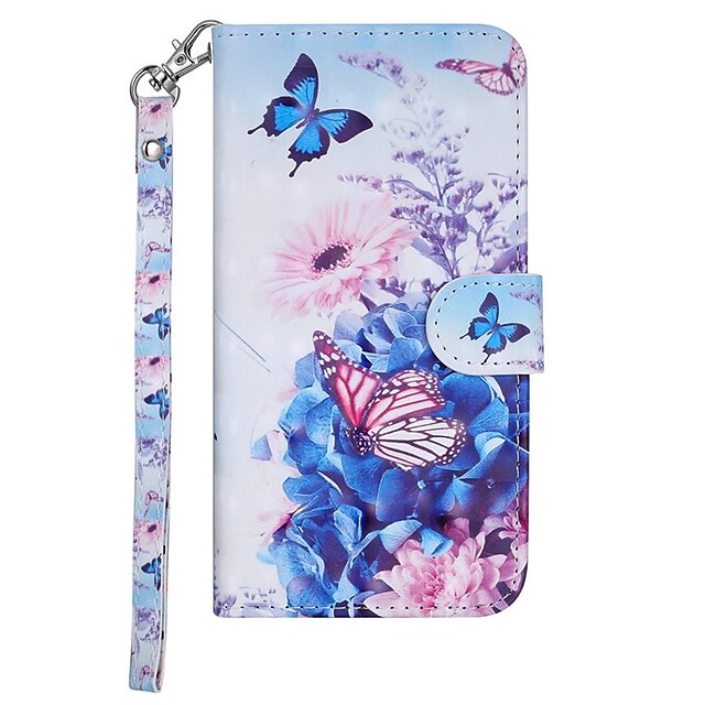  Case For Nokia Nokia 7.1 / Nokia 6 2018 / Nokia 5 Wallet / Card Holder / with Stand Full Body Cases Butterfly / Flower Hard PU Leather