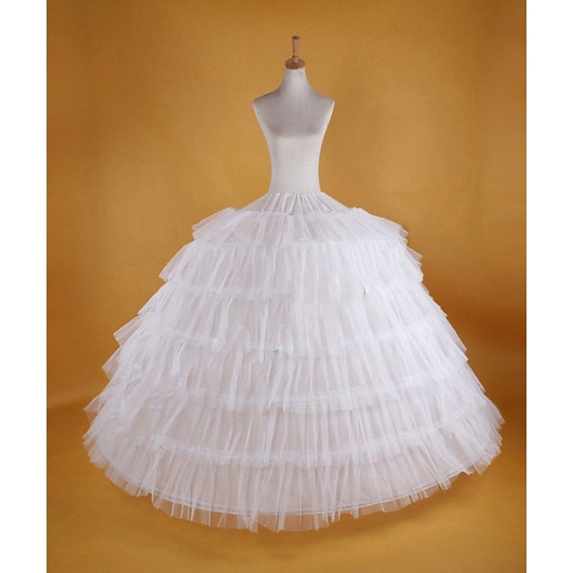  Bride 1950s Petticoat Hoop Skirt Tutu Under Skirt Crinoline Women's Tulle Costume White Vintage Cosplay Party Performance Festival Princess