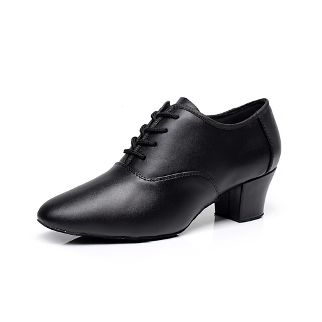  Femme Chaussures de Jazz Cuir Lacet Talon Fantaisie Talon épais Personnalisables Chaussures de danse Noir / Utilisation