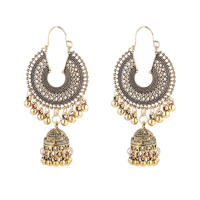  Femme Boucle d'Oreille Pendantes Boucle d'oreille Rétro Marcassite Manches Pagode Rétro Vintage Ethnique Bohème Des boucles d'oreilles Bijoux Dorée / Argent Pour Soirée Carnaval Festival 1 paire