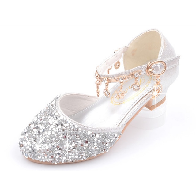 Girls' Heels Daily Glitters Dress Shoes Heel PU Breathability Height ...