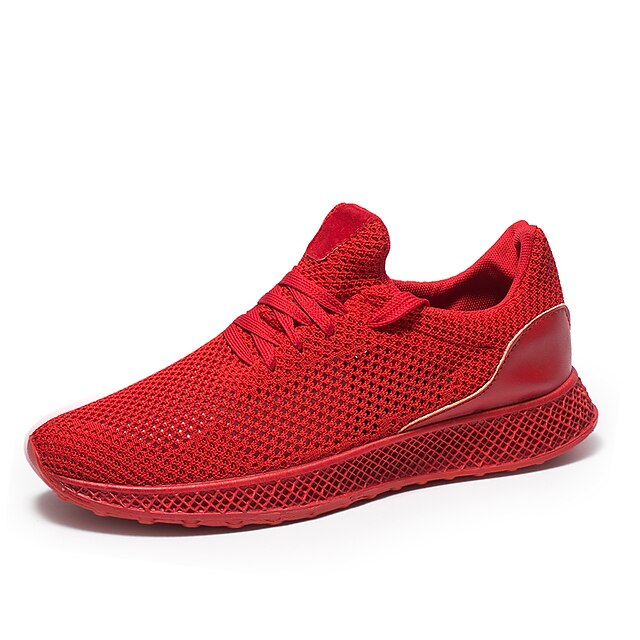  Men's Light Soles Mesh Summer Sporty / Casual Athletic Shoes Running Shoes / Walking Shoes Breathable Black / Red / Gray