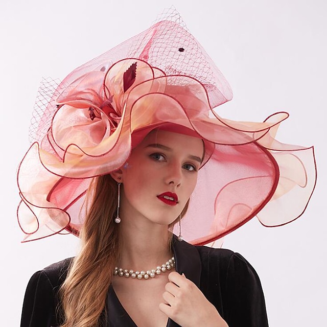  Organza Headwear with Flower / Ruffle 1 PC Wedding / Sports & Outdoor / Tea Party Headpiece