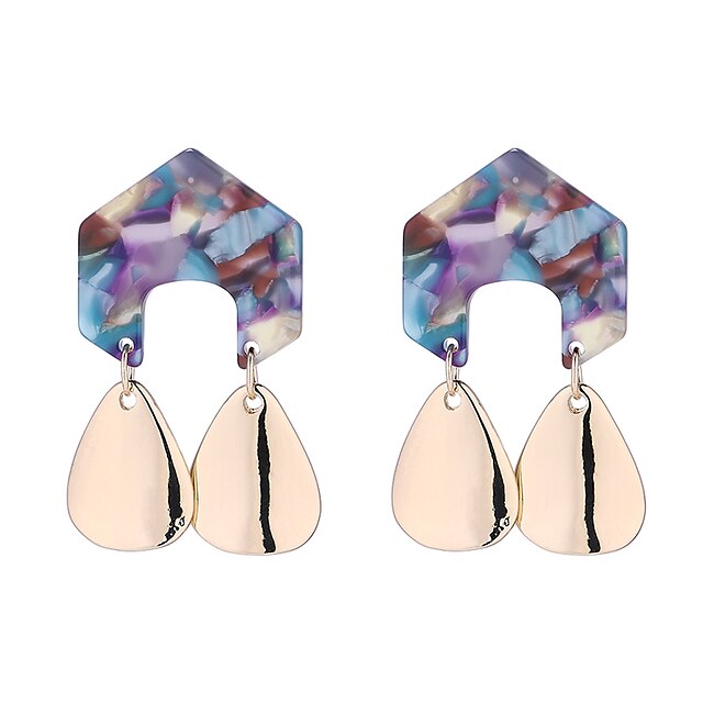  Damen Tropfen-Ohrringe Ohrring Ohrringe baumeln Geometrisch Tropfen Stilvoll Einfach Koreanisch Ohrringe Schmuck Weiß / Rosa / Blau Für Alltag Strasse Arbeit 1 Paar