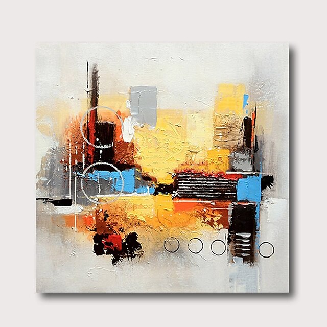  Oil Painting Hand Painted Square Abstract Comtemporary Modern Stretched Canvas