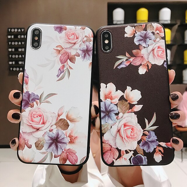  Phone Case For Apple Back Cover iPhone 11 Pro Max SE 2020 X XR XS Max 8 7 6 Frosted Pattern Flower / Floral Soft TPU