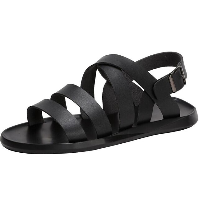  Men's Comfort Shoes Microfiber Summer Sandals Black / White / Outdoor