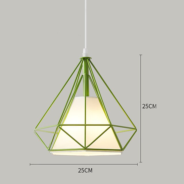 Lights & Lighting Pendant Lights | 25 cm Single Design Pendant Light Metal Geometrical Painted Finishes LED Modern Country 220-2