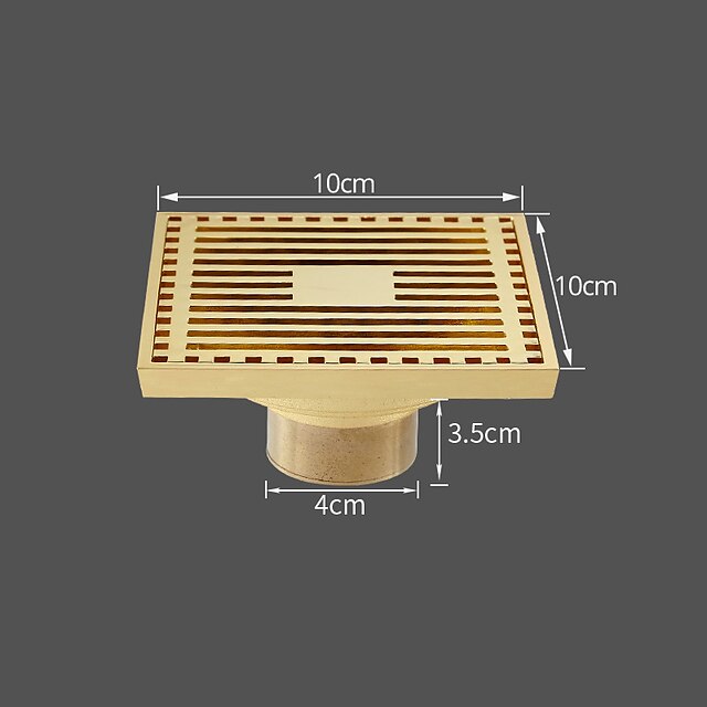  scarico a pavimento in ottone massiccio registro a pavimento per capelli 1pz - bagno 10cm*10cm