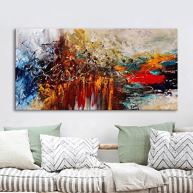  Oil Painting Hand Painted Horizontal Abstract Modern Rolled Canvas (No Frame)