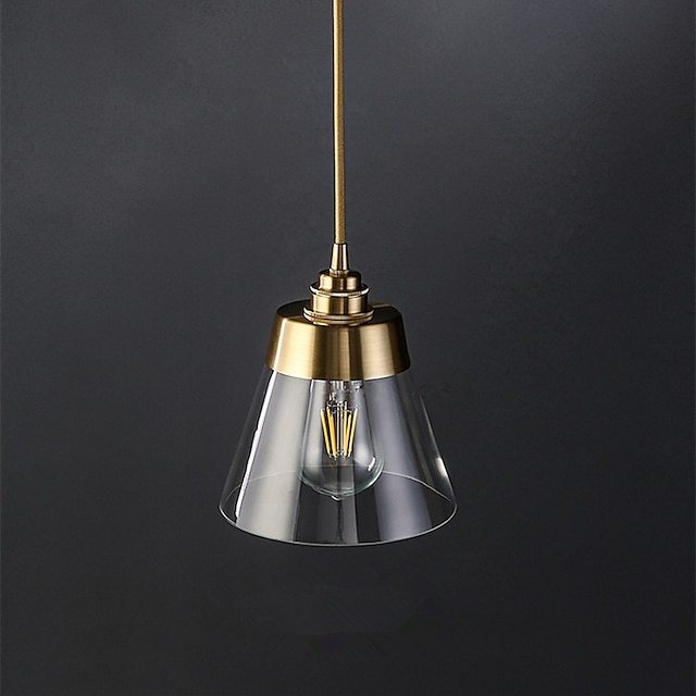 Lights & Lighting Pendant Lights | 16.5 cm Pendant Light LED Pendant Lantern Design Lamps Glass Cone Electroplated Modern Countr