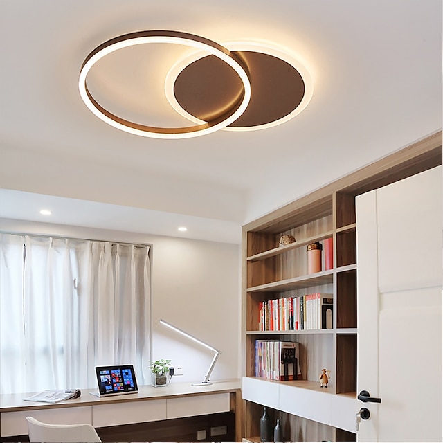  LED Ceiling Light 40cm Circle Ring Design Flush Mount Lights Aluminum Novelty Artistic Modern Simple Living Room Office Bedroom Dining Room 110-120V 220-240V ONLY DIMMABLE WITH REMOTE CONTROL