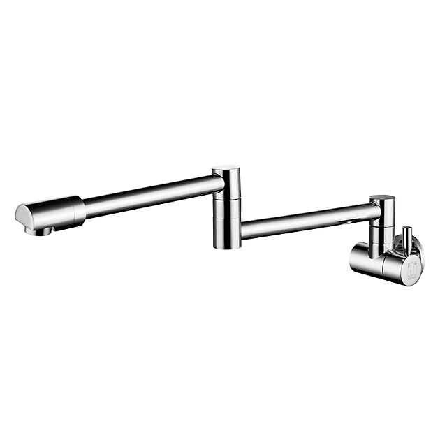  Kitchen faucet - Single Handle One Hole Chrome Pot Filler Wall Mounted Contemporary Kitchen Taps