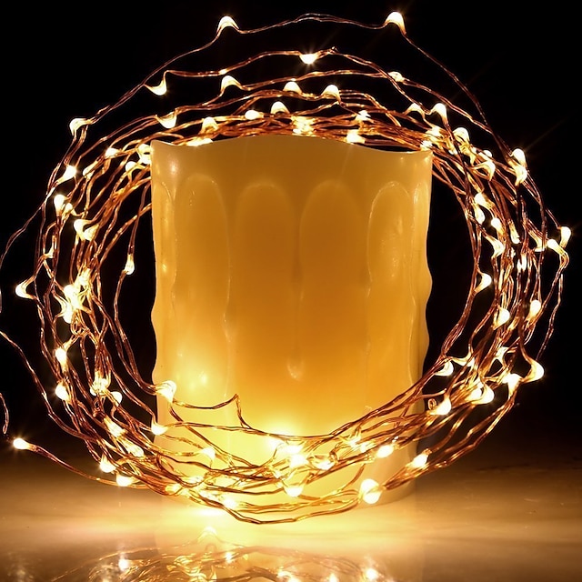  10m String Lights 100 LEDs 1pc Warm White Cold White Multi Color Waterproof Party Decorative USB Powered