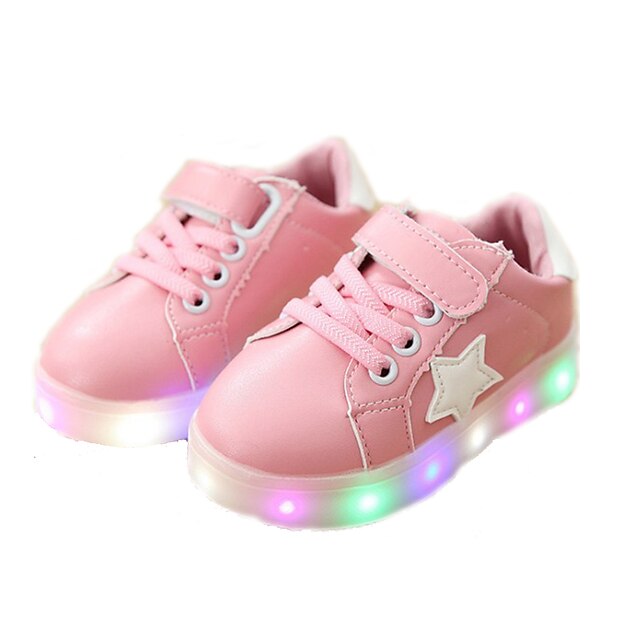  Flickor LED / Lysande skor PU Sneakers Småbarn (9m-4ys) / Lilla barn (4-7år) Självlysande Vit / Svart / Rosa Vår / Höst / Gummi