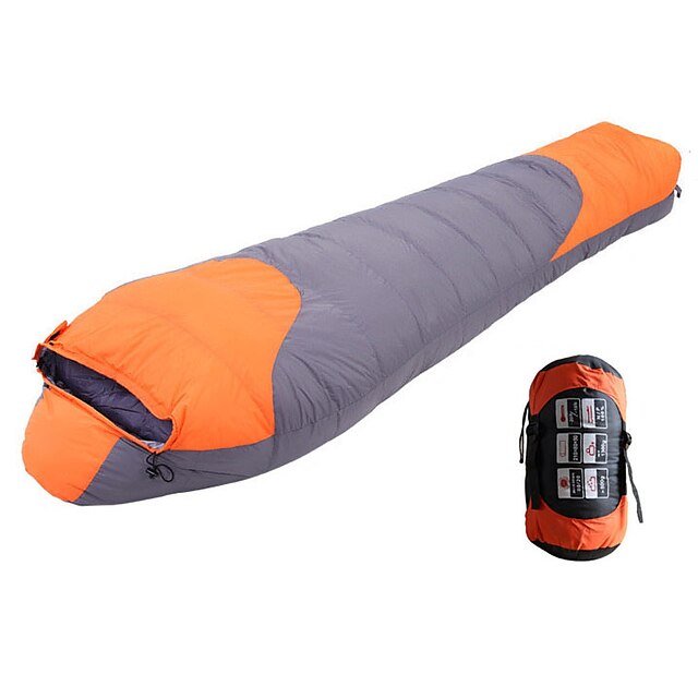  Sleeping Bag Outdoor Camping Mummy Bag for Adults -15-20 °C Single White Duck Down Portable Windproof Moistureproof Quick Dry Breathable 190*75 cm Fall Winter Spring for Hunting Hiking Camping