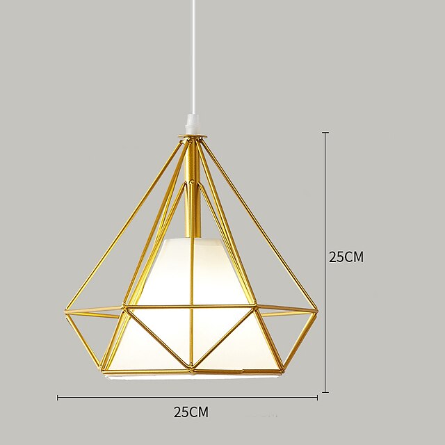 Lights & Lighting Pendant Lights | 25 cm Single Design Pendant Light Metal Geometrical Painted Finishes LED Modern Country 220-2