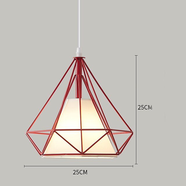 Lights & Lighting Pendant Lights | 25 cm Single Design Pendant Light Metal Geometrical Painted Finishes LED Modern Country 220-2