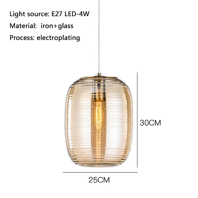 Lights & Lighting Pendant Lights | 30 cm Single Design Pendant Light Glass Globe Electroplated Modern 220-240V - GB21577