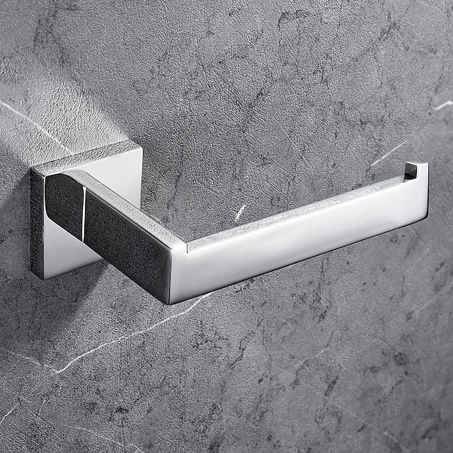 Home & Garden Bath Accessories | Toilet Paper Holder Premium Design Contemporary Stainless Steel for Bathroom Wall Mounted Brush