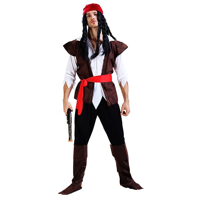  Costumi da pirata Costumi Cosplay Vestito da Serata Elegante Per uomo Cosplay da film Top Pantaloni Altri accessori Halloween Terylene / Cappelli / Cappelli