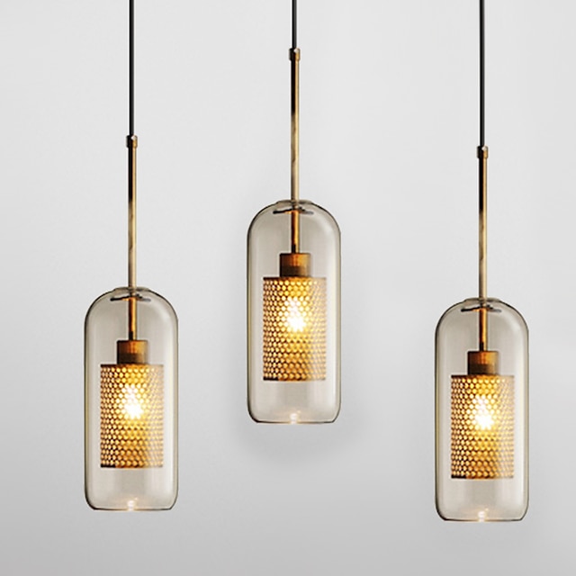 Lights & Lighting Pendant Lights | 30 cm Single Design Pendant Light LED Modern Nordic Style Glass Cylinder Electroplated Lsland