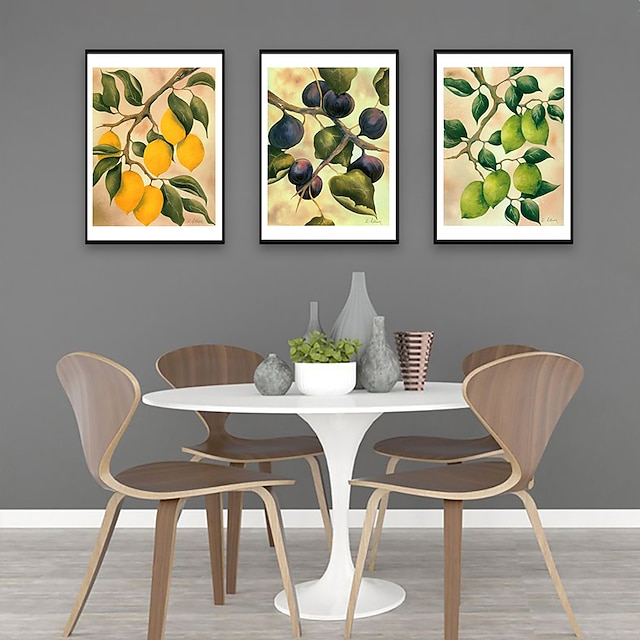  3 панели стены искусства печать на холсте живопись картина картина растение фрукты украшение дома декор растянутая рамка готова повесить