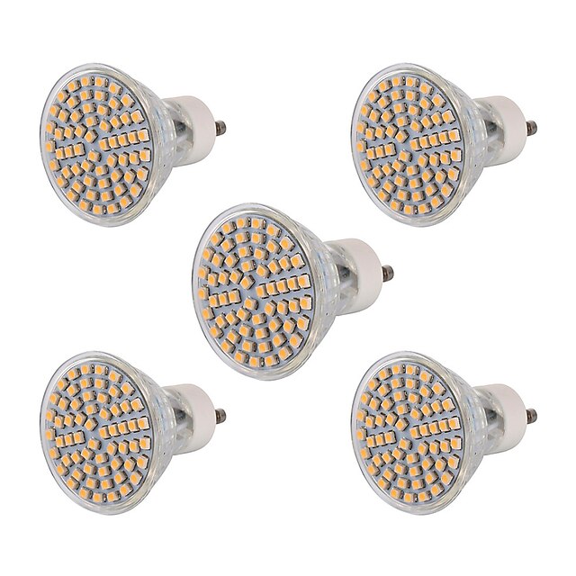  5pcs 6 W LED Σποτάκια 600 lm GU10 60 LED χάντρες SMD 3528 Διακοσμητικό Θερμό Λευκό Ψυχρό Λευκό 220-240 V / 5 τμχ / RoHs