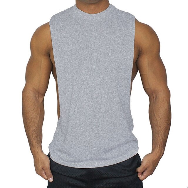  Hombre Camiseta sin mangas Running Top de ejercicio Sin Mangas Chalecos Verano Transpirable Secado rápido Aptitud física Entrenamiento de gimnasio Baloncesto Ropa de deporte Ropa de Deporte Negro