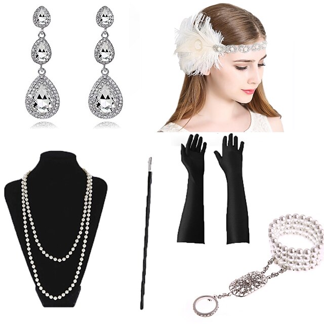 Headbands Earrings Pearl Necklace Halloween Costume Necklace Outfits ...