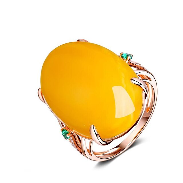  נשים טבעת הטבעת שרף קלאסי צהוב ציפוי זהב 18 קאראט שִׂמְחָה מסוגנן 1 pc מתכווננת / בגדי ריקוד נשים