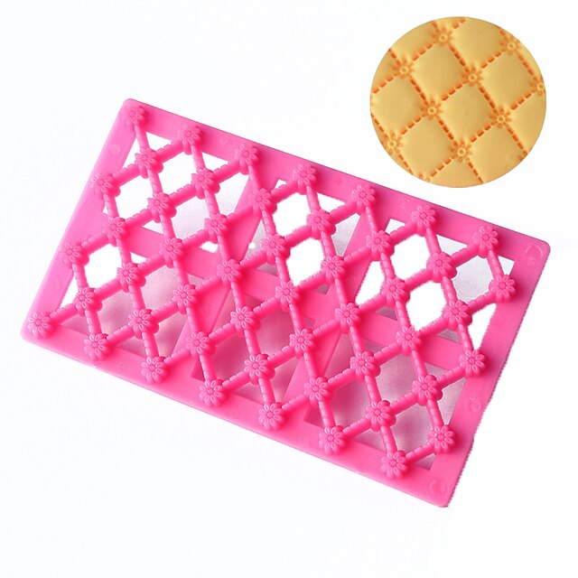  1kpl Muovi 3D Creative Kitchen Gadget Cookie for Cake Suorakulma Leivontatarvikkeet Bakeware-työkalut