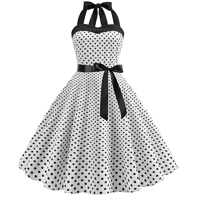 Polka Dots Retro Vintage 1950s Cocktail Dress Vintage Dress Dress ...