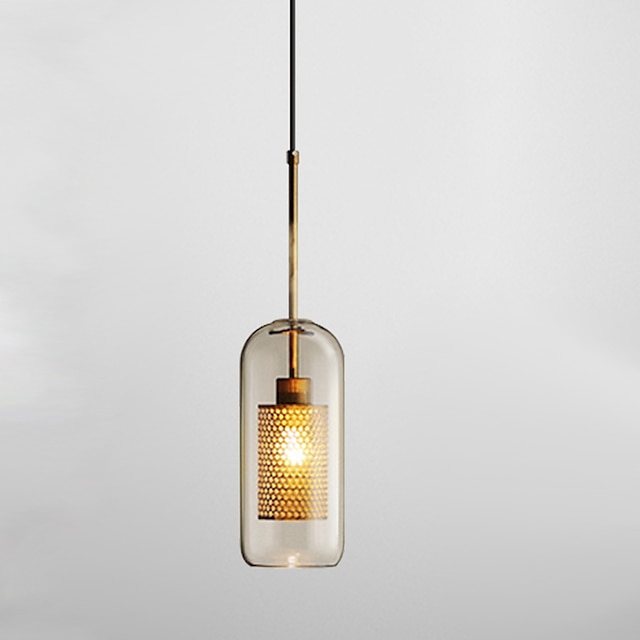 Lights & Lighting Pendant Lights | 30 cm Single Design Pendant Light LED Modern Nordic Style Glass Cylinder Electroplated Lsland