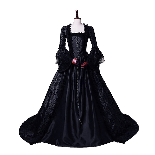  Floral Style Rococo Victorian Renaissance Christmas flare Dress Party Costume Masquerade Prom Dress Princess Women's Cosplay Costume Ball Gown Christmas Halloween Party / Evening