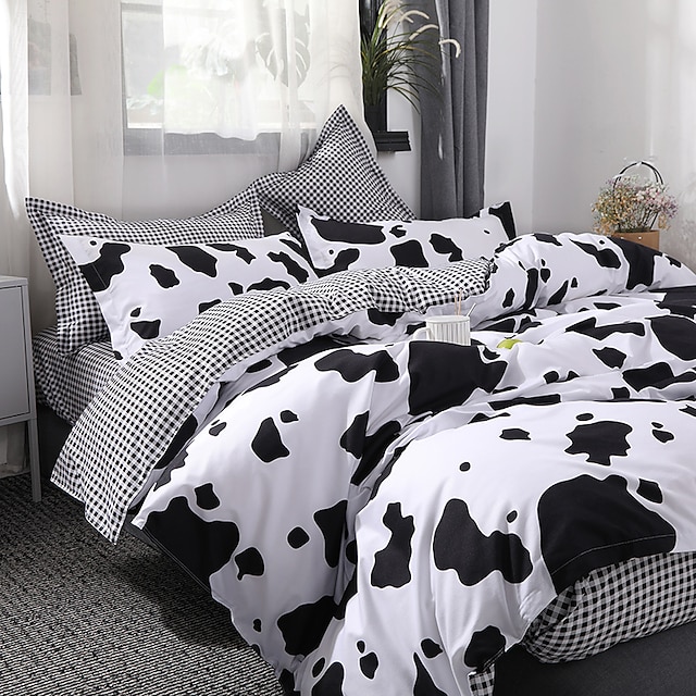 Cow Print Duvet Cover Bedding Sets Comforter Cover with 1 Duvet Cover