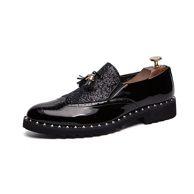  Men's Comfort Shoes Summer Casual Daily Loafers & Slip-Ons PU Breathable Black / Gold / Tassel / Tassel